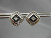 ESTATE 1.20CTW DIAMOND & AAA SAPPHIRE 14KT WHITE GOLD SQUARE STUD EARRINGS