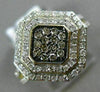 WIDE .50CT WHITE & CHOCOLATE FANCY DIAMOND 14KT TWO TONE GOLD DDOUBLE HALO RING