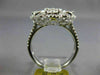 ESTATE LARGE 1.47CT DIAMOND 18K WHITE GOLD CLASSIC FLOWER HEART SHAPED LOVE RING