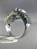 ESTATE LARGE 6.99CT BLUE TOPAZ & SAPPHIRE 18KT WHITE GOLD 3D MARQUISE FUN RING