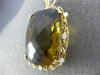EXTRA LARGE 96.76CT DIAMOND & AAA SMOKY TOPAZ 14KT YELLOW GOLD FILIGREE PENDANT