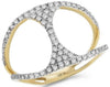 ESTATE WIDE .27CT DIAMOND 14KT YELLOW GOLD 3D TRIANGULAR LOVE KNOT RING