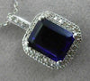 ESTATE LARGE 4.61CT DIAMOND & AMETHYST 14KT WHITE GOLD MILGRAIN FLOATING PENDANT