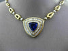 ESTATE MASSIVE 14.87CT DIAMOND & AAA TANZANITE 18K YELLOW GOLD TRILLION NECKLACE