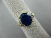 ESTATE 3.36CT DIAMOND & SAPPHIRE 14KT YELLOW GOLD TRILLION ENGAGEMENT RING 10469