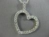 ESTATE .73CT DIAMOND 14KT WHITE GOLD CLASSIC OPEN HEART FLOATING PENDANT #18392