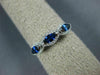 ESTATE .67CT DIAMOND & AAA SAPPHIRE 14K WHITE GOLD HALO WEDDING ANNIVERSARY RING