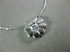 ESTATE .17CT DIAMOND 18KT WHITE GOLD 3D CLASSIC FLOWER SOLITAIRE PENDANT #23001