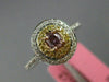 ESTATE GIA .43CT DIAMOND 18K TRI COLOR GOLD DOUBLE HALO FILIGREE ENGAGEMENT RING