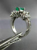 ANTIQUE 2.19CT DIAMOND & AAA EMERALD 14KT WHITE GOLD 3D ENGAGEMENT RING #16061
