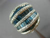 ESTATE MASSIVE 5.05CT ROUND & BAGUETTE WHITE & BLUE DIAMOND 14KT WHITE GOLD RING