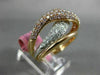 WIDE 1.54CT WHITE & PINK DIAMOND 18K WHITE & ROSE GOLD CRISS CROSS INFINITY RING
