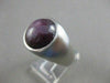 ESTATE PURPLE CABACHON STAR SAPPHIRE 14KT WHITE GOLD SOLID MENS RING 15mm #7887
