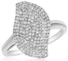 ESTATE .46CT DIAMOND 14KT WHITE GOLD 3D CLUSTER CLASSIC LEAF FUN RING