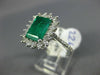 LARGE 2.75CT DIAMOND & AAA EMERALD 14K WHITE GOLD 3D SQUARE HALO ENGAGEMENT RING