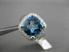 ESTATE WIDE 4.75CTW DIAMOND & AAA BLUE TOPAZ 14KT WHITE GOLD 3D SQUARE HALO RING