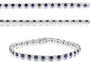 5.50CT DIAMOND & AAA SAPPHIRE 14KT WHITE GOLD 3D ROUND ETERNITY TENNIS BRACELET