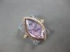 LARGE 3.4CT DIAMOND & AAA AMETHYST 14KT ROSE GOLD MARQUISE & ROUND HALO FUN RING