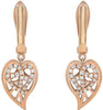 ESTATE .21CT DIAMOND 18KT ROSE GOLD 3D HEART SHAPE LEVERBACK HANGING EARRINGS