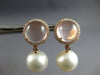 LARGE 12.2CT DIAMOND & AAA PINK QUARTZ & SOUTH SEA PEARL 18KT ROSE GOLD EARRINGS