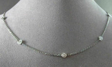 ESTATE 1.16CT DIAMOND 14KT WHITE GOLD DIAMOND BY THE YARD NECKLACE AMAZING #381