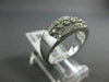 ESTATE WIDE .20CT DIAMOND 14KT WHITE GOLD 3D 3 ROW SHARE PRONG ANNIVERSARY RING