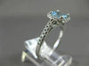ESTATE .99CT DIAMOND & AAA AQUAMARINE 14KT WHITE GOLD SQUARE HALO ENGAGEMET RING
