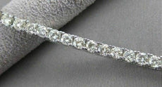ESTATE 7.30CTW DIAMOND 14KT WHITE GOLD SQUARE LINE TENNIS BRACELET 7.50" #21554
