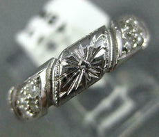 ANTIQUE .35CT DIAMOND 14K WHITE GOLD 3D FILIGREE ETERNITY ANNIVERSARY RING #1190