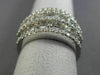 ESTATE LARGE 2.67CT DIAMOND 18K WHITE GOLD 3D MULTI ROW WEDDING ANNIVERSARY RING