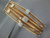 WIDE .90CT DIAMOND 14KT WHITE & ROSE GOLD 3D MULTI ROW MESH CUFF BANGLE BRACELET