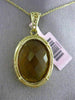 ESTATE LARGE 20.0CT AAA CITRINE 14KT YELLOW GOLD WOVEN FILIGREE FLOATING PENDANT