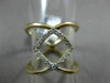 ESTATE WIDE .22CT DIAMOND 14KT YELLOW GOLD X OPEN CRISS CROSS INFINITY LOVE RING