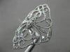 ESTATE LARGE .26CT DIAMOND 14KT WHITE GOLD OPEN FILIGREE MILGRAIN COCKTAIL RING