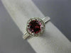 WIDE 1.2CT DIAMOND & AAA PINK TOURMALINE 14K WHITE GOLD FILIGREE ENGAGEMENT RING