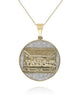 ESTATE LARGE .50CT ROUND DIAMOND 14KT YELLOW GOLD CIRCLE OF LIFE CHARM PENDANT