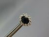 1.74CT DIAMOND & AAA SAPPHIRE 14K WHITE GOLD OVAL & ROUND FLOWER STUD EARRINGS
