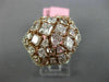 ESTATE LARGE 5.29CT WHITE & PINK DIAMOND 18KT 2 TONE GOLD 3D FLOWER CLUSTER RING