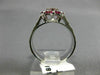ANTIQUE .60CT OLD MINE DIAMOND & AAA RUBY 14KT WHITE GOLD 3D FLOWER RING #21685