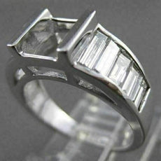 ESTATE 1.8CT DIAMOND 14K WHITE GOLD GRADUATING SEMI MOUNT ENGAGEMENT RING #21143