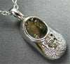ESTATE .10CT DIAMOND 14KT WHITE GOLD BABY SHOE PENDANT & CHAIN F/G VS #191