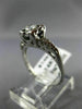 ESTATE .35CT OLD MINE DIAMOND 14KT WHITE GOLD 3D FISHTAIL ENGAGEMENT RING #14935