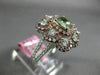 GIA LARGE 2.7CT MULTI COLOR DIAMOND 18K WHITE & ROSE GOLD FLOWER ENGAGEMENT RING