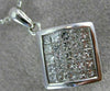 ESTATE 1.0CT DIAMOND 14KT WHITE GOLD 3D INVISIBLE SQUARE FLOATING PENDANT #17673