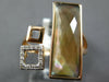 .07CT DIAMOND & AAA MULTI COLOR QUARTZ 14K ROSE GOLD SQUARE RECTANGULAR FUN RING