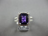 LARGE 4.95CT DIAMOND & AAA AMETHYST 14KT WHITE GOLD SQUARE HALO ENGAGEMENT RING