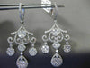 ESTATE LARGE 4.90CT DIAMOND 14KT WHITE GOLD 3D FLEUR DE LIS CHANDELIER EARRINGS