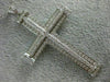 ESTATE EXTRA LARGE 1.49CT DIAMOND 18KT WHITE GOLD 3D PAVE CROSS FLOATING PENDANT
