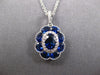 1.65CT DIAMOND & AAA SAPPHIRE 18KT WHITE GOLD FLOWER FILIGREE FLOATING PENDANT