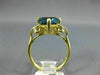 LARGE 4.05CT DIAMOND & AAA LONDON BLUE TOPAZ 14KT 2 TONE GOLD TRILLION FUN RING